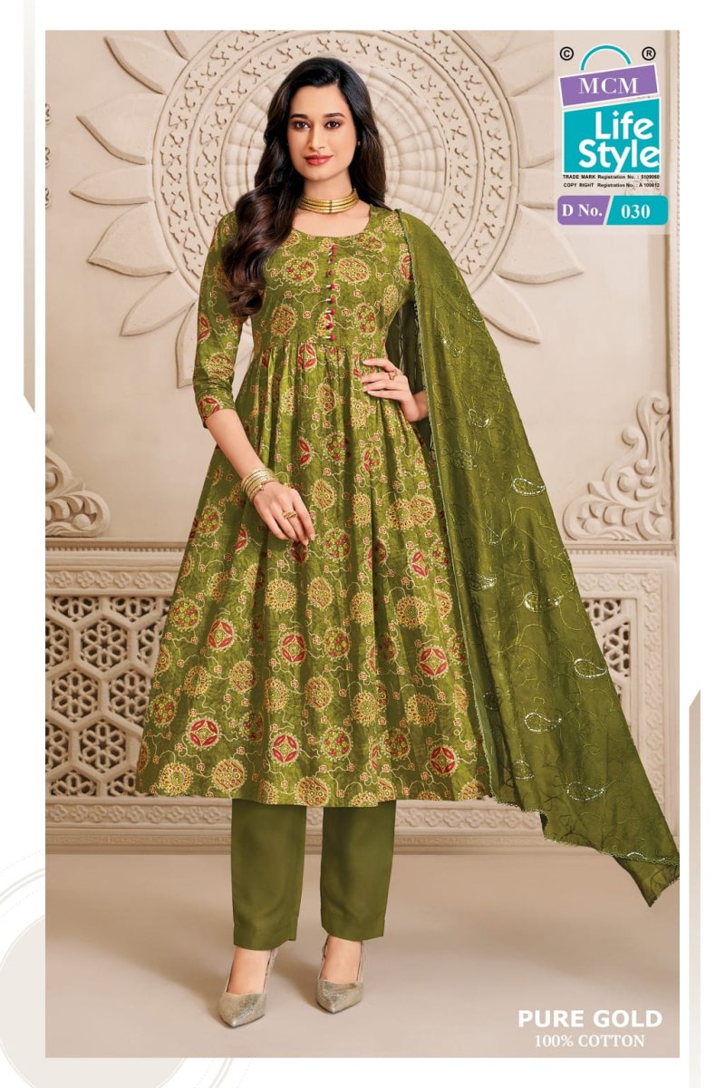 Pure Gold Vol 2 By Mcm Cotton Printed Umbrella Style Kurtis Set